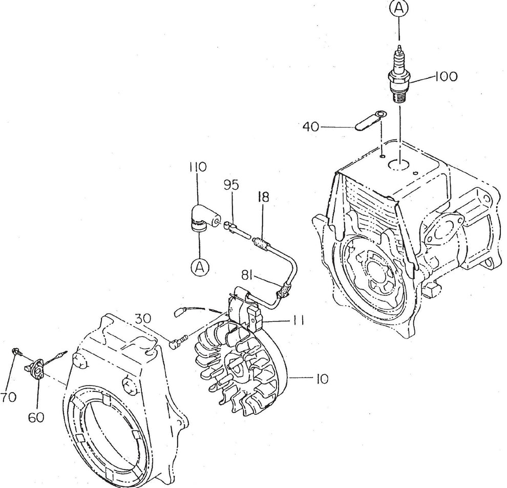 MT62HS Robin EC-08HS Engine Magneto Assembly Parts