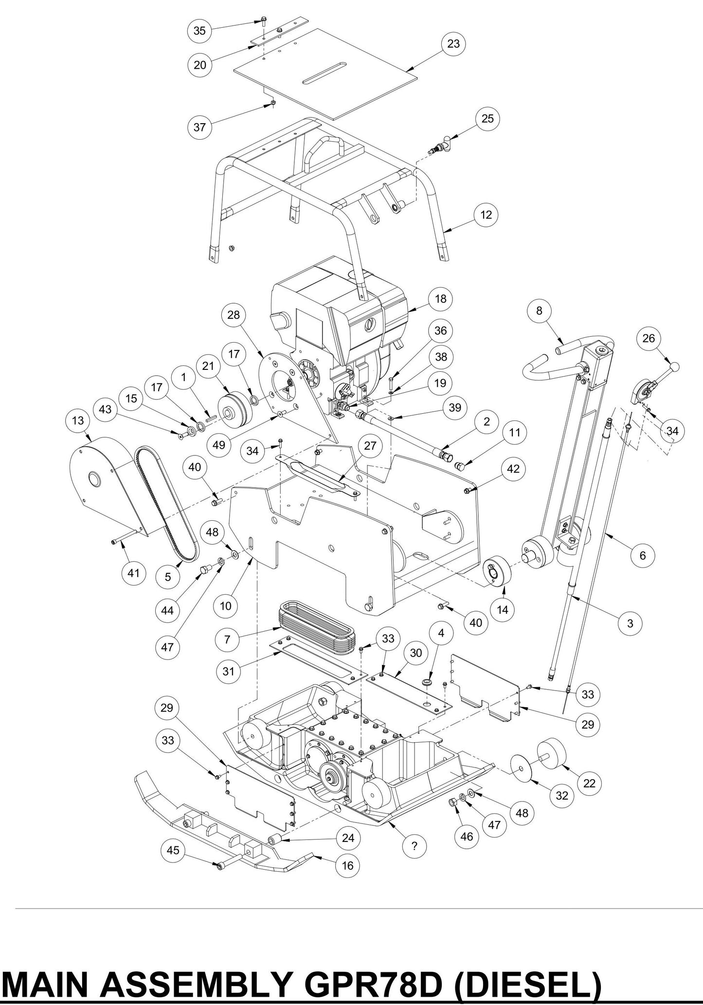 MBW-GPR78D Main Assembly (Diesel) Parts By MBW