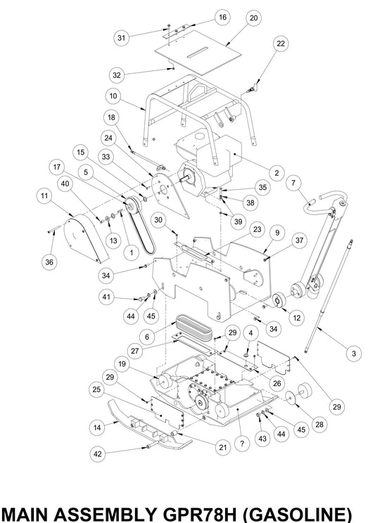 GPR78 Main Assembly (Gasoline) Parts By MBW