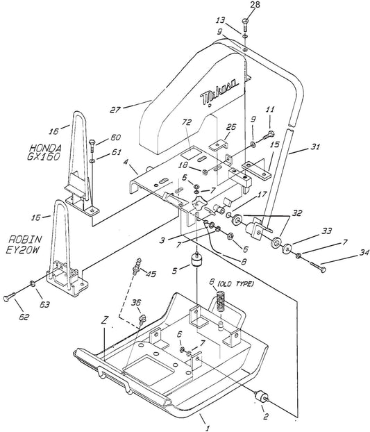 MVC77 Main Body Assembly Parts