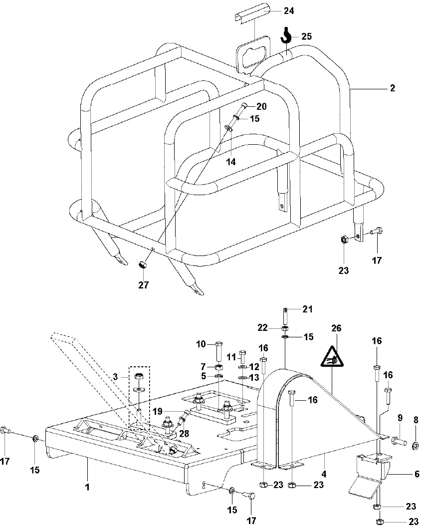 Main Frame Assembly Parts for Soff Cut 150 Saw by Husqvarna