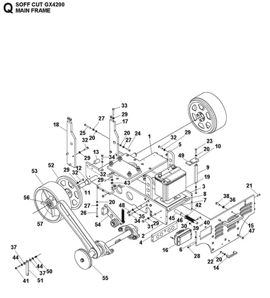 Main Frame Parts For Soff Cut GX4200 by Husqvarna