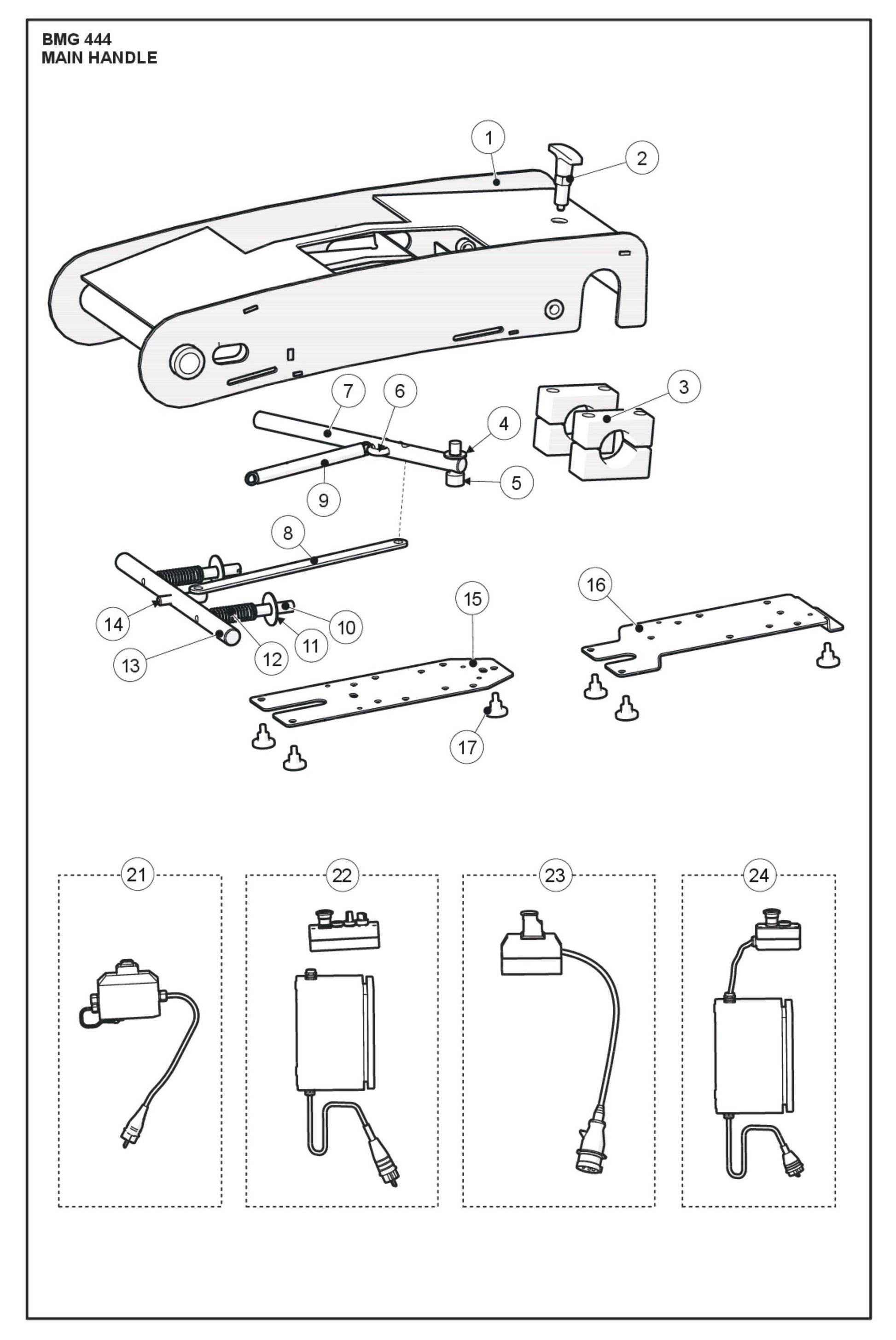 Main Handle Parts For BMG 444 By Husqvarna