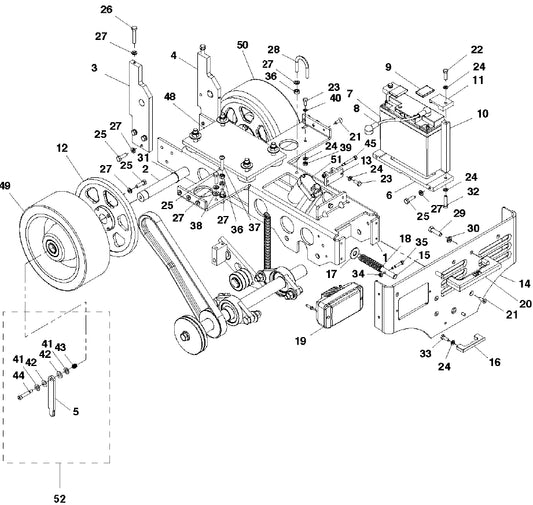 Mainframe Assembly Parts for Soff Cut 2500 Saw by Husqvarna