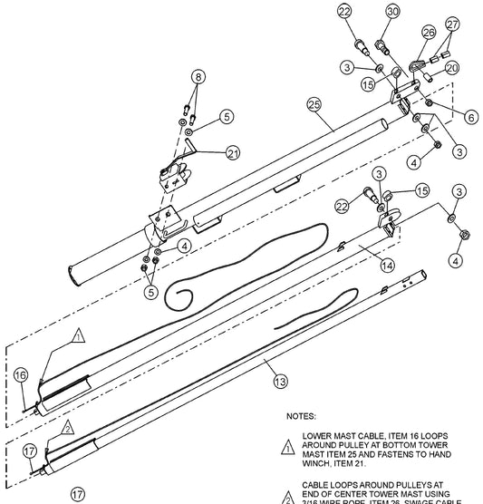 Mast Assembly Parts for MLT Light Towers by Multiquip