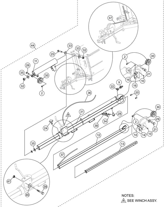 Mast  Assembly Parts for LTD1250SA Light Tower By Multiquip