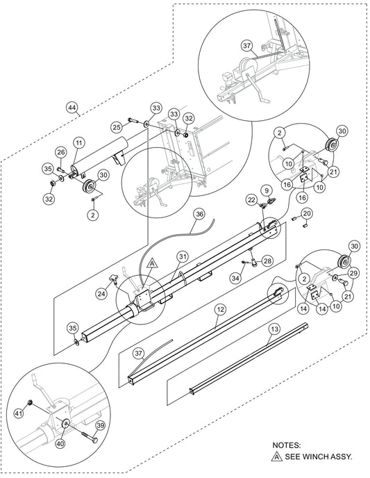Mast Assembly Parts for LT12DAB Light Tower by Multiquip
