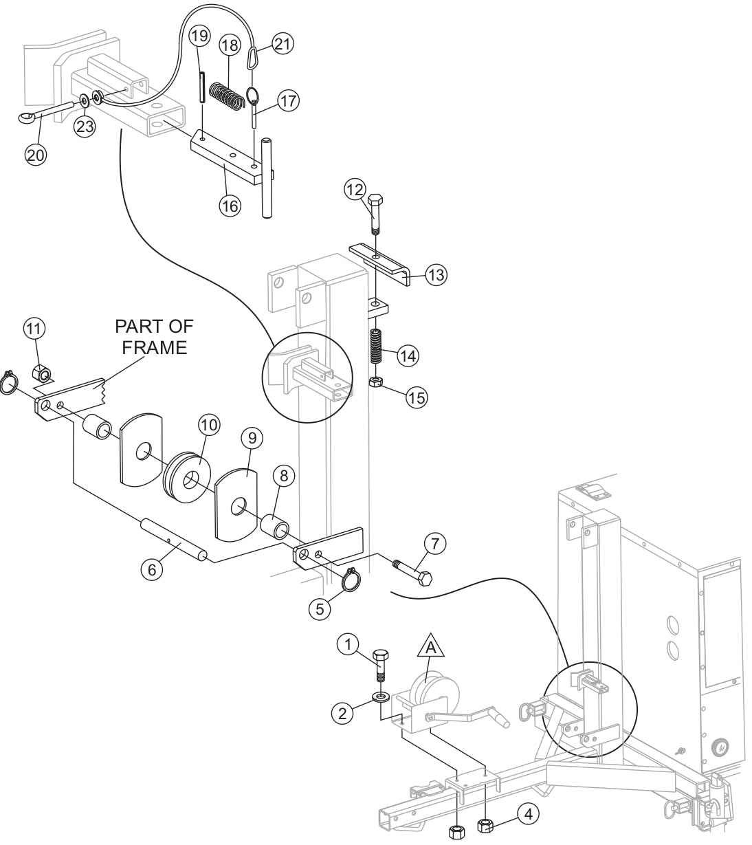 Mast Raise/Lower Assembly Parts for LT12D50B Light Tower by Multiquip