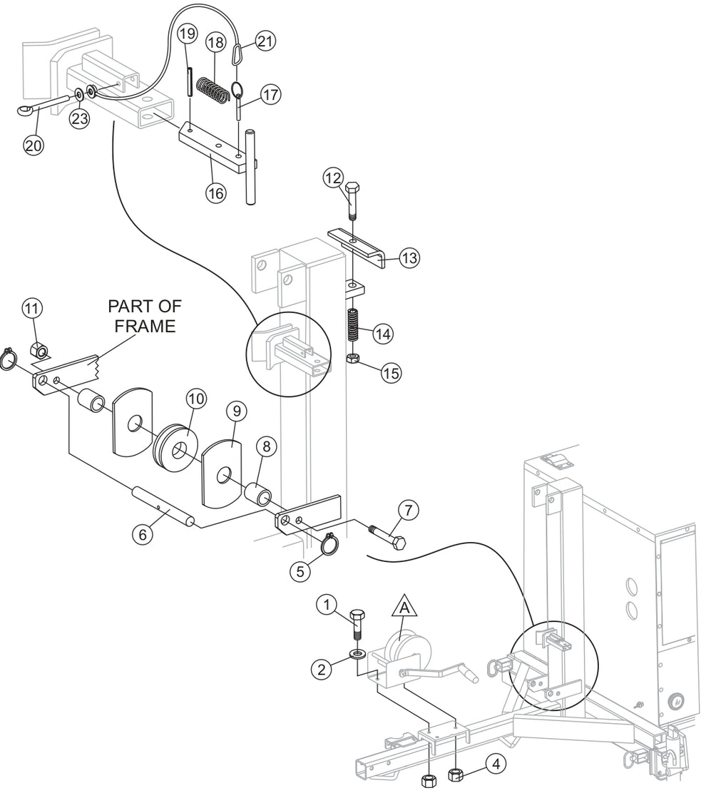 Mast Raise/Lower Assembly Parts for LT12D50B Light Tower by Multiquip