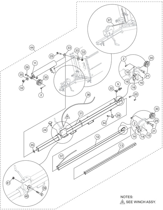 Mast Assembly Parts for LT12D50B Light Tower by Multiquip