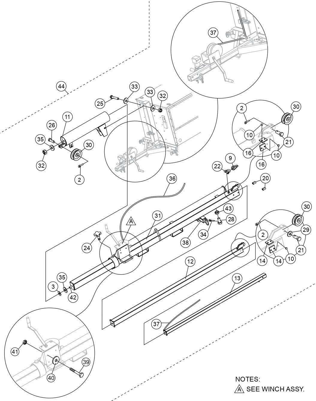 Mast Assembly Parts for LT 12 Light Tower Series By Multiquip