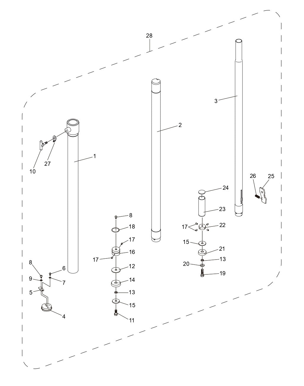 GB3LEDC GloBug Lighting System Mast Assembly Parts by Multiquip