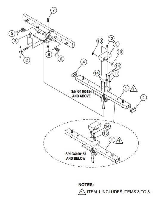 Mast Adapter Assembly Parts-GB43LED S/N G4100154 AND ABOVE