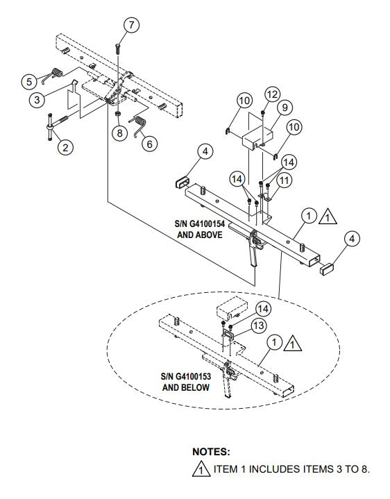 Mast Adapter Assembly Parts-GB43LED S/N G4100154 AND ABOVE