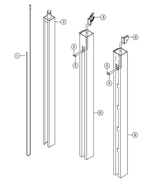 Mast Section Assembly Parts-GB43LED S/N G4100104 and below