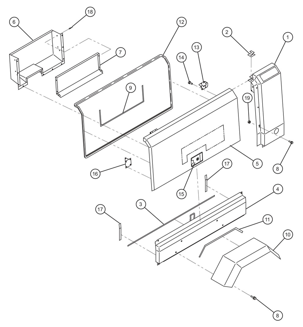 Right Enclosure Panels and Door Assembly Parts for MAXI-AIR 100 T4F (28-000001 and UP) by Allmand