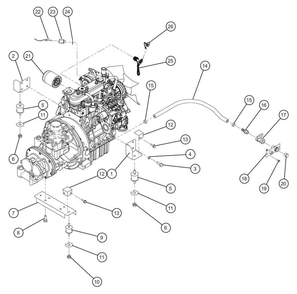 Engine and Mounting Assembly Parts for MAXI-AIR 100 T4F (28-000001 and UP) by Allmand