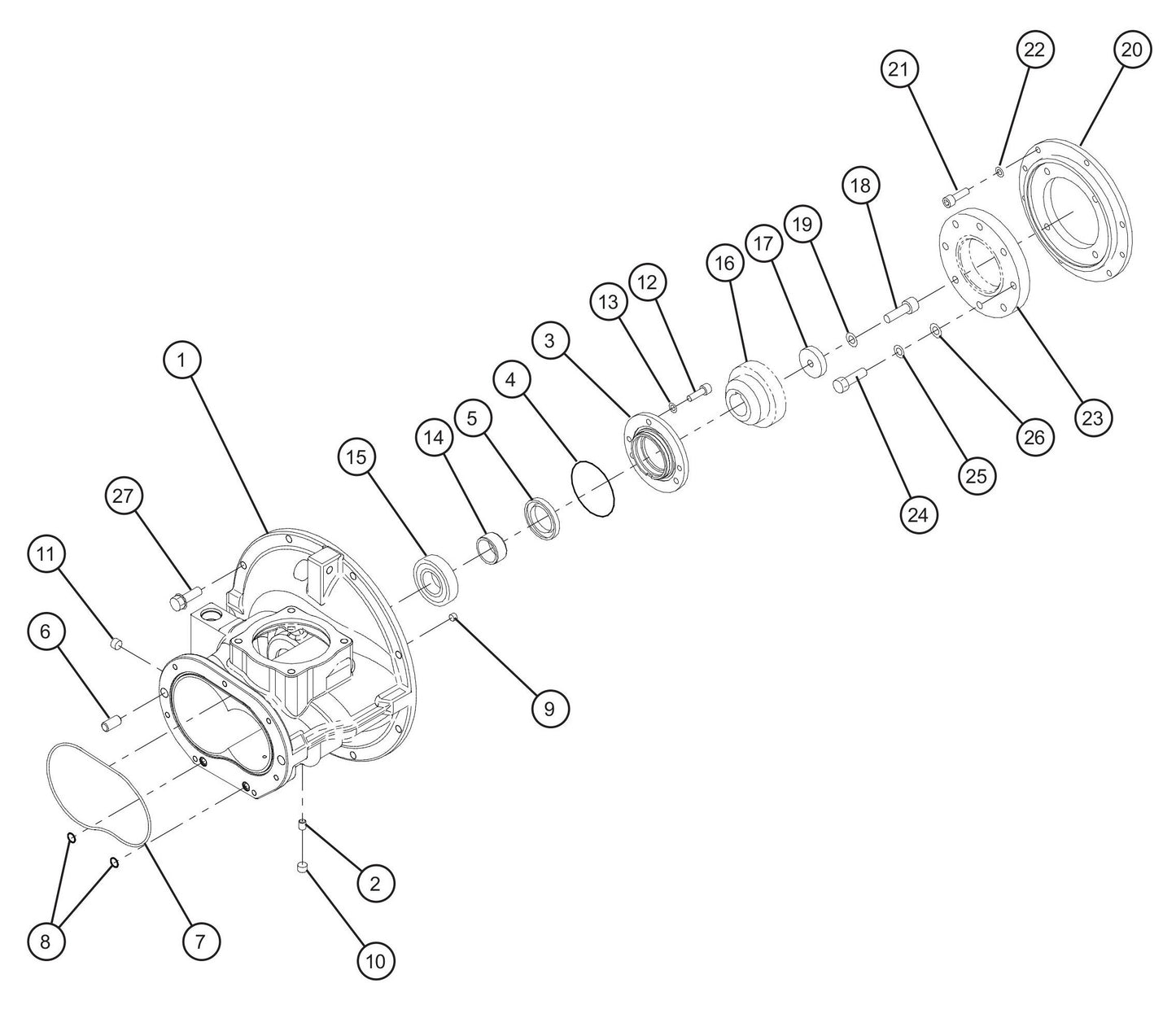 Air End (1 of 2) Assembly Parts for MAXI-AIR 100 T4F (28-000001 and UP) by Allmand