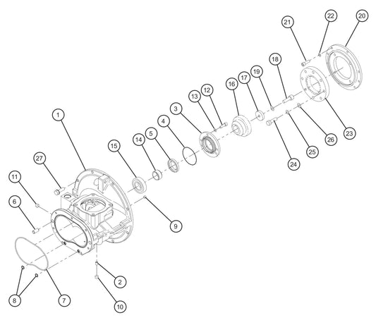 Air End (1 of 2) Assembly Parts for MAXI-AIR 100 T4F (28-000001 and UP) by Allmand