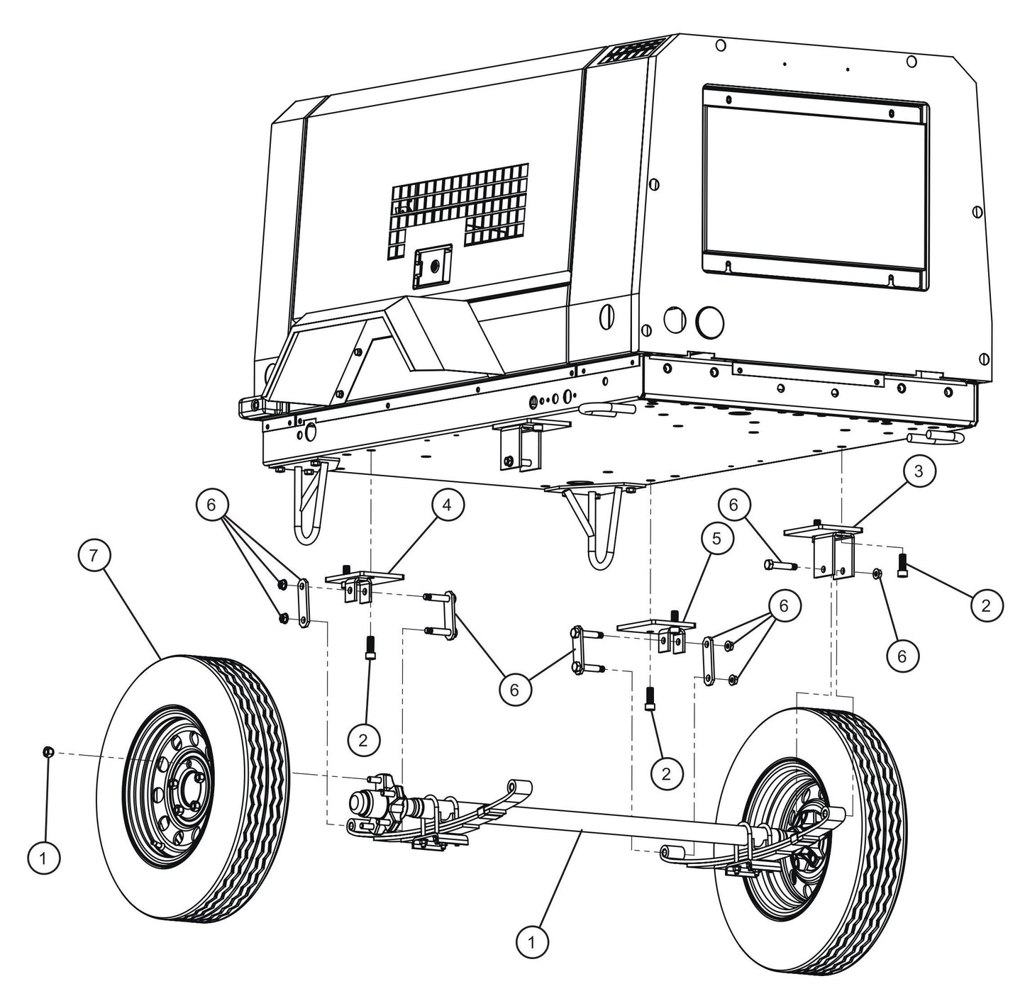 Axle and Wheel Group Assembly Parts for MAXI-AIR 100 T4F (28-000001 and UP) by Allmand