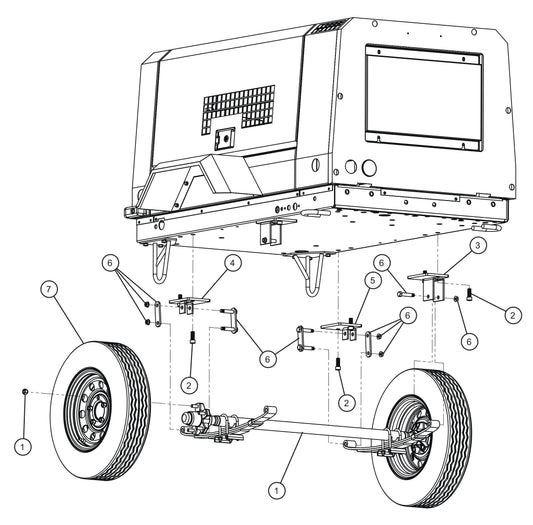 Axle and Wheel Group Assembly Parts for MAXI-AIR 100 T4F (28-000001 and UP) by Allmand