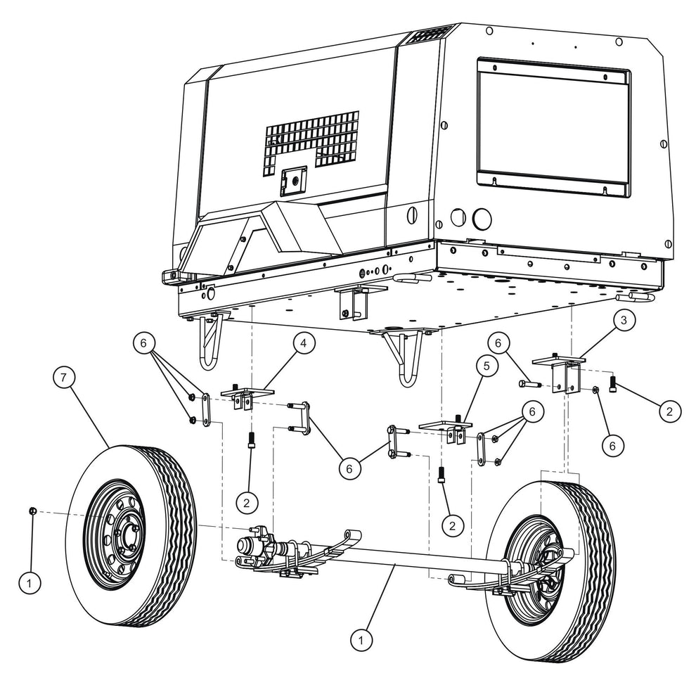 Axle and Wheel Group Assembly Parts for MAXI-AIR 100 T4F (28-000001 and UP) by Allmand