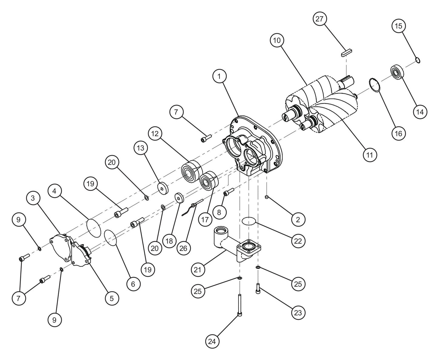 Air End (2 of 2) Assembly Parts for MAXI-AIR 100 T4F (28-000001 and UP) by Allmand