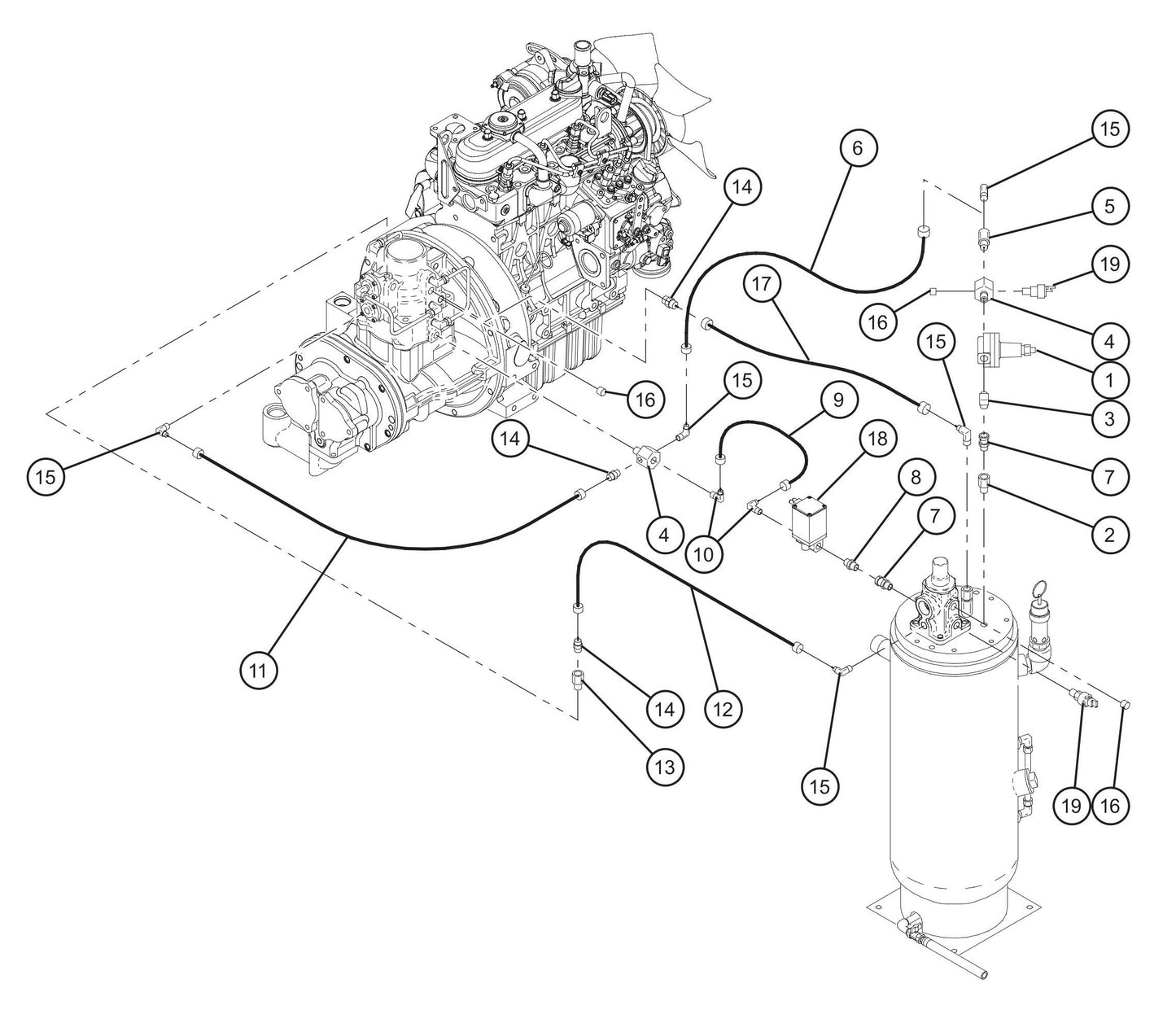Air Lines Assembly Parts for MAXI-AIR 100 T4F (28-000001 and UP) by Allmand