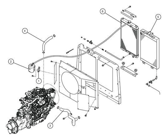 Cooling Group Assembly Parts for MAXI-AIR 185 (19-000001 and UP) by Allmand