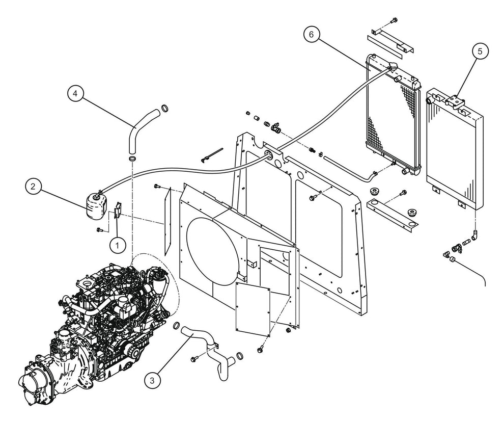 Cooling Group Assembly Parts for MAXI-AIR 185 (19-000001 and UP) by Allmand