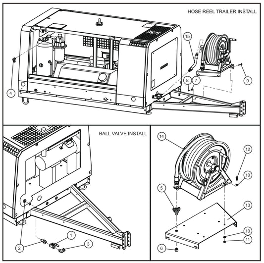 Hose Reel Group Assembly Parts for MAXI-AIR 185 (19-000001 and UP) by Allmand