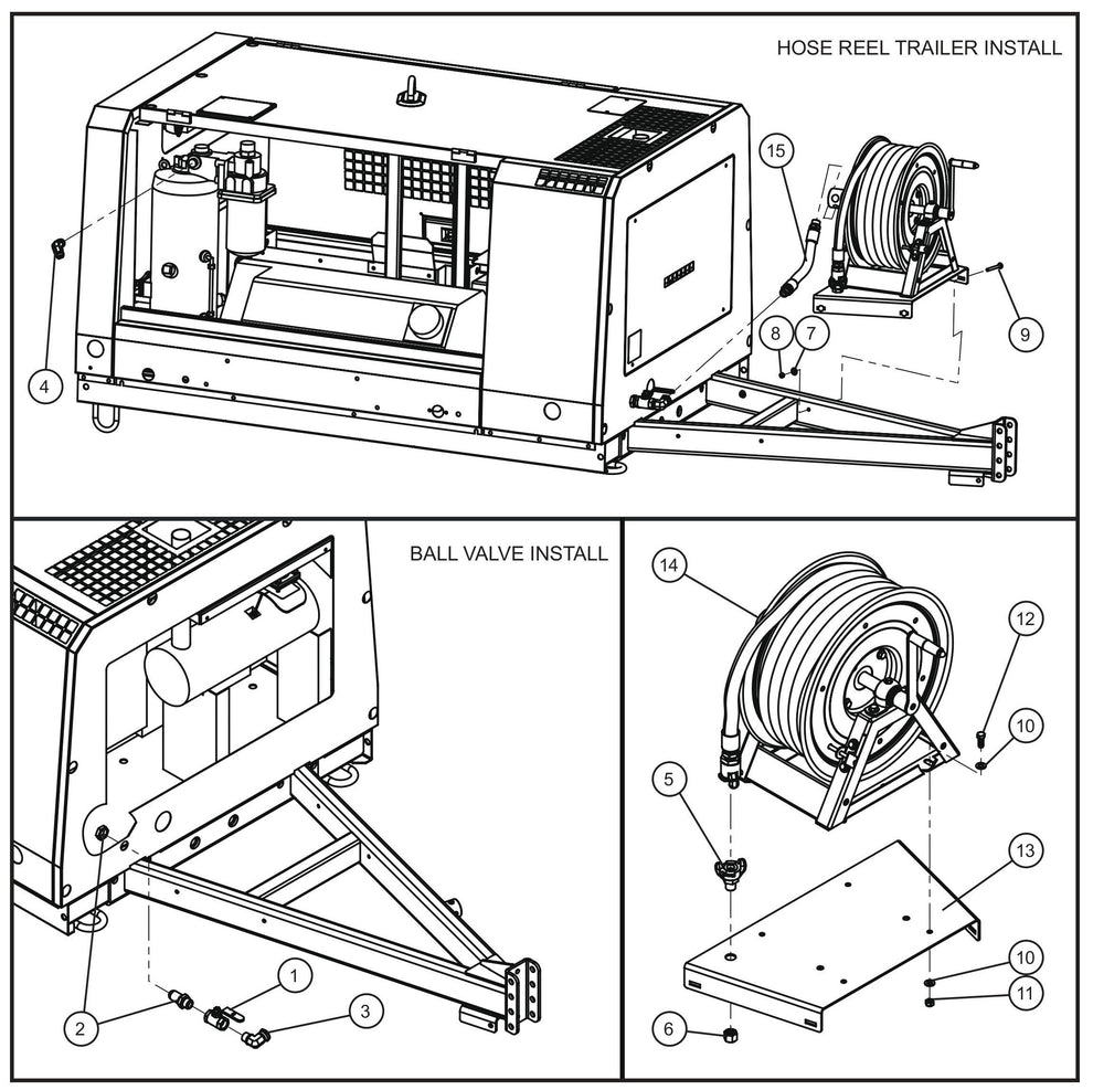 Hose Reel Group Assembly Parts for MAXI-AIR 185 (19-000001 and UP) by Allmand