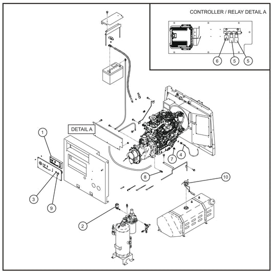 Electrical Controller Group Assembly Parts for MAXI-AIR 185 (19-000001 and UP) by Allmand