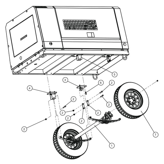 Axle and Wheel Group Assembly Parts for MAXI-AIR 185 (19-000001 and UP) by Allmand