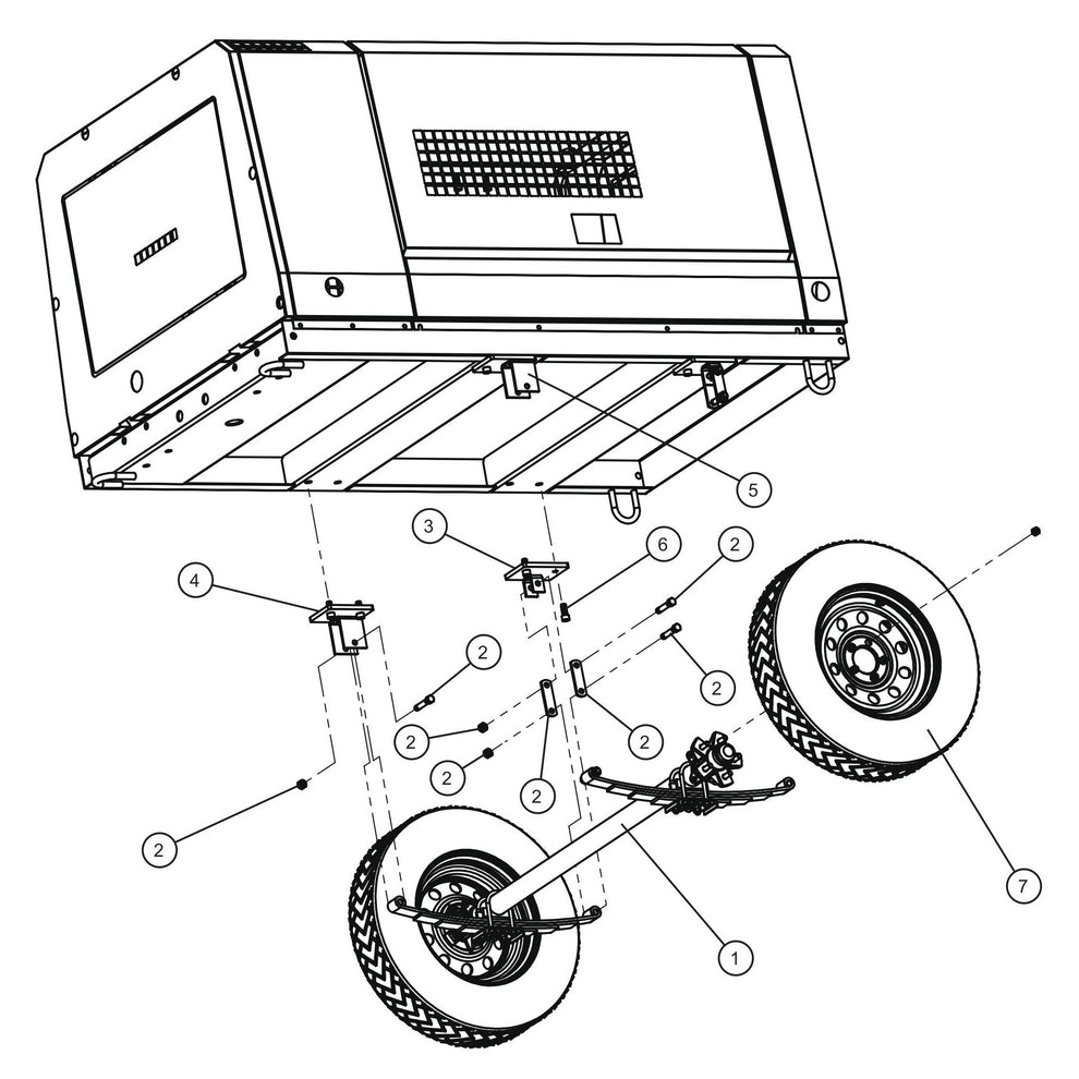 Axle and Wheel Group Assembly Parts for MAXI-AIR 185 (19-000001 and UP) by Allmand