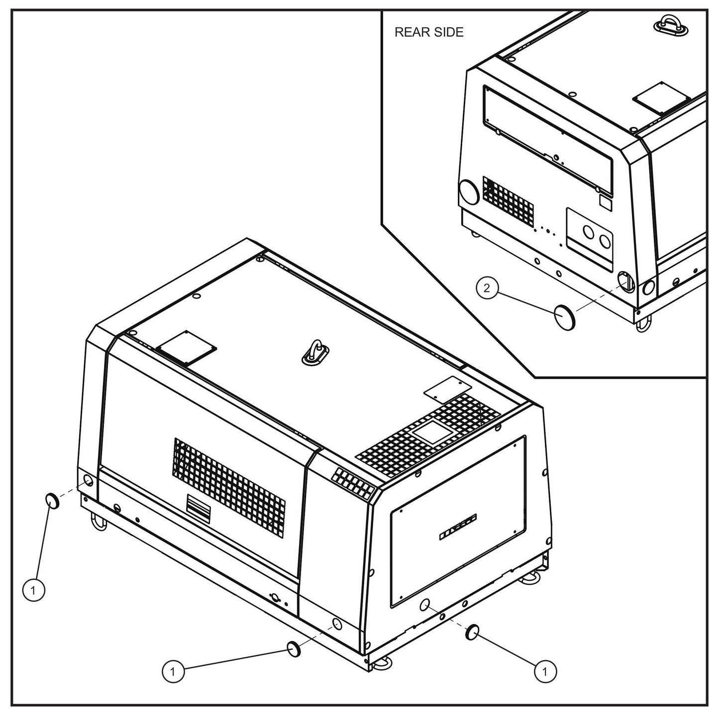 Trailer Lighting Hole Covers Assembly Parts for MAXI-AIR 185 (19-000001 and UP) by Allmand