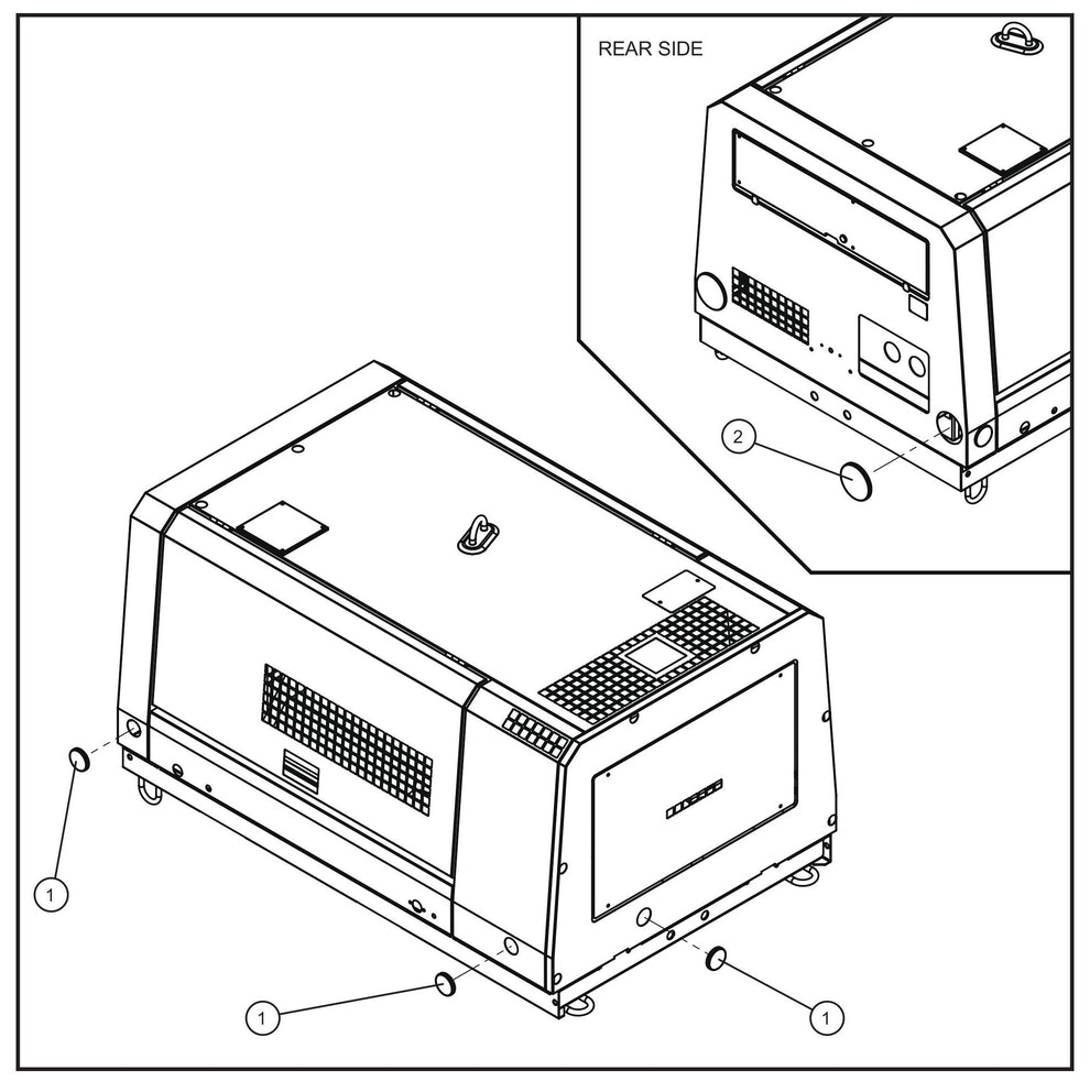Trailer Lighting Hole Covers Assembly Parts for MAXI-AIR 185 (19-000001 and UP) by Allmand