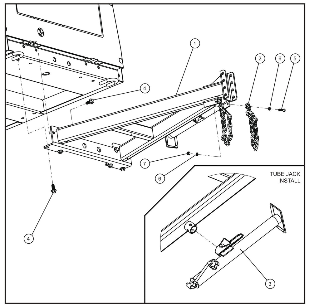 Tongue Group Assembly Parts for MAXI-AIR 185 (19-000001 and UP) by Allmand