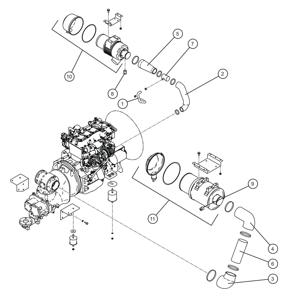 Engine Air Filter Group Assembly Parts for MAXI-AIR 400 T4F (20-000001 and UP) by Allmand