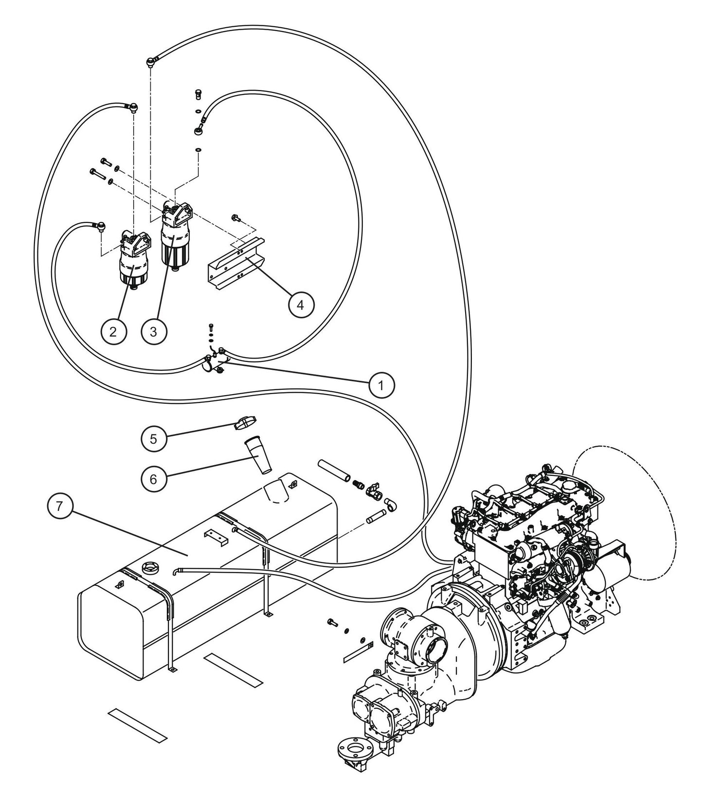 Fuel Tank and Fuel Lines Assembly Parts for MAXI-AIR 400 T4F (20-000001 and UP) by Allmand