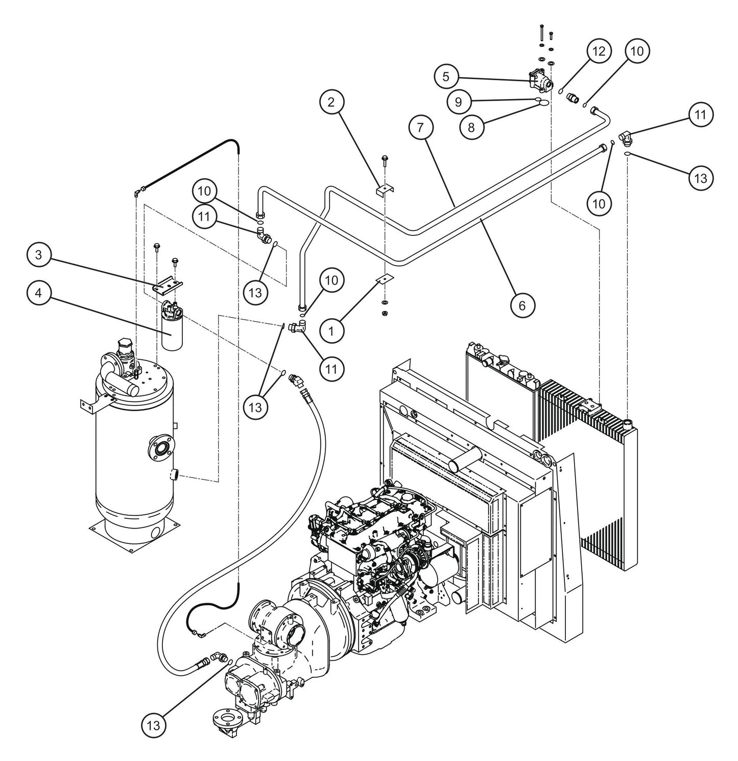 Oil Lines Assembly Parts for MAXI-AIR 400 T4F (20-000001 and UP) by Allmand