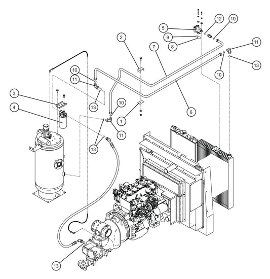 Oil Lines Assembly Parts for MAXI-AIR 400 T4F (20-000001 and UP) by Allmand