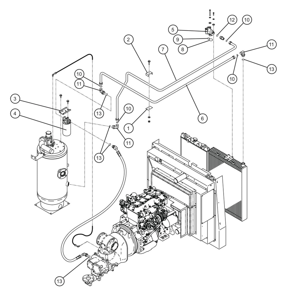 Oil Lines Assembly Parts for MAXI-AIR 400 T4F (20-000001 and UP) by Allmand
