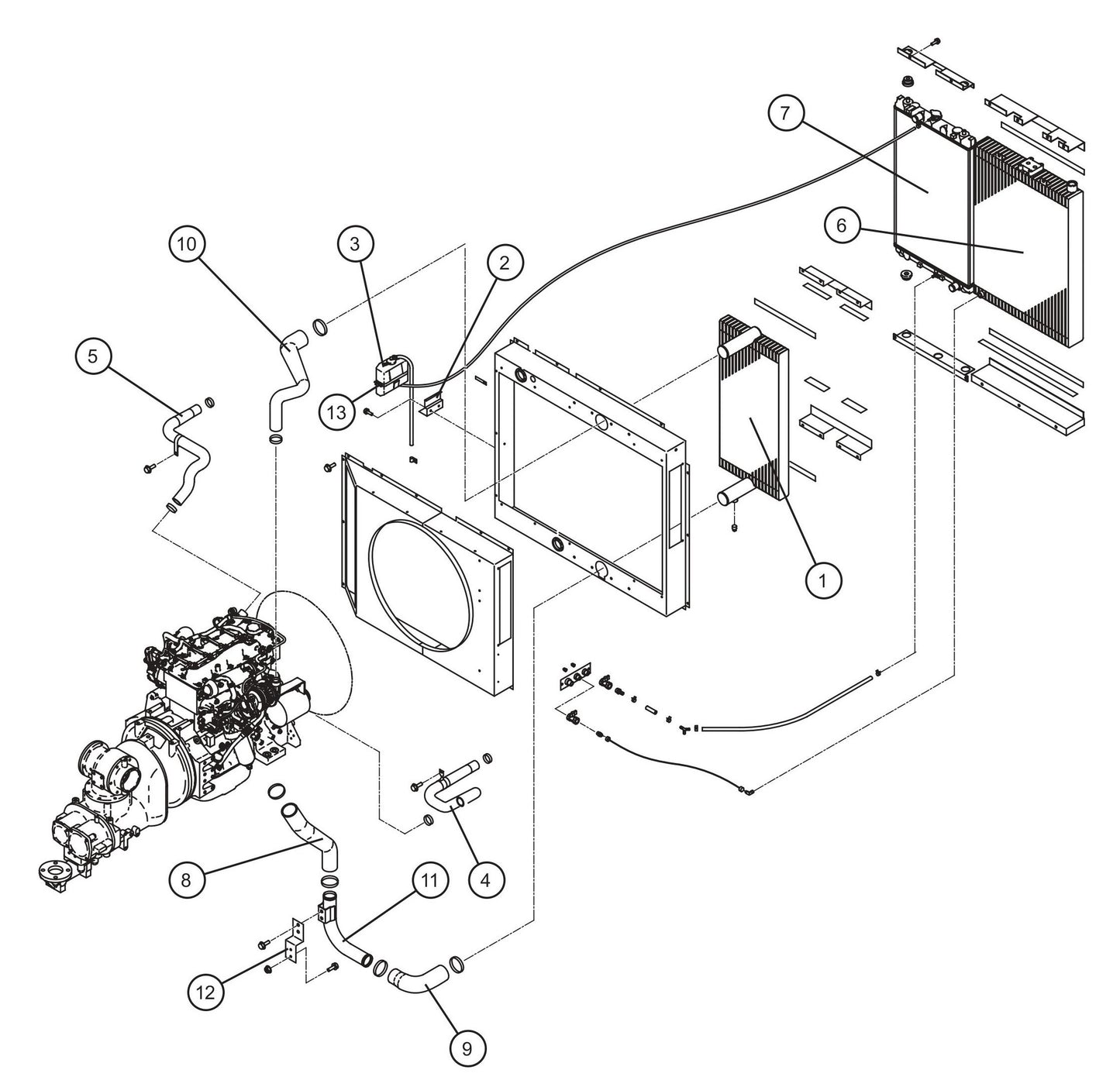 Cooling Group Assembly Parts for MAXI-AIR 400 T4F (20-000001 and UP) by Allmand
