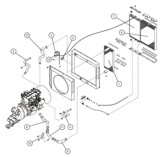 Cooling Group Assembly Parts for MAXI-AIR 400 T4F (20-000001 and UP) by Allmand