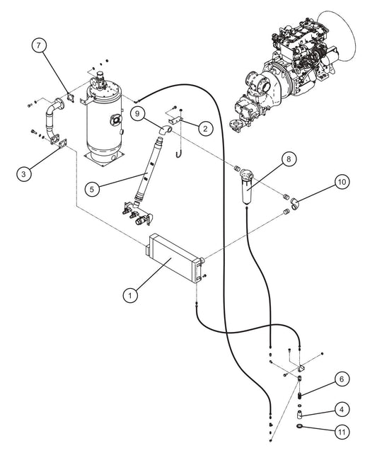 Service Header with Aftercooler Assembly Parts for MAXI-AIR 400 T4F (20-000001 and UP) by Allmand