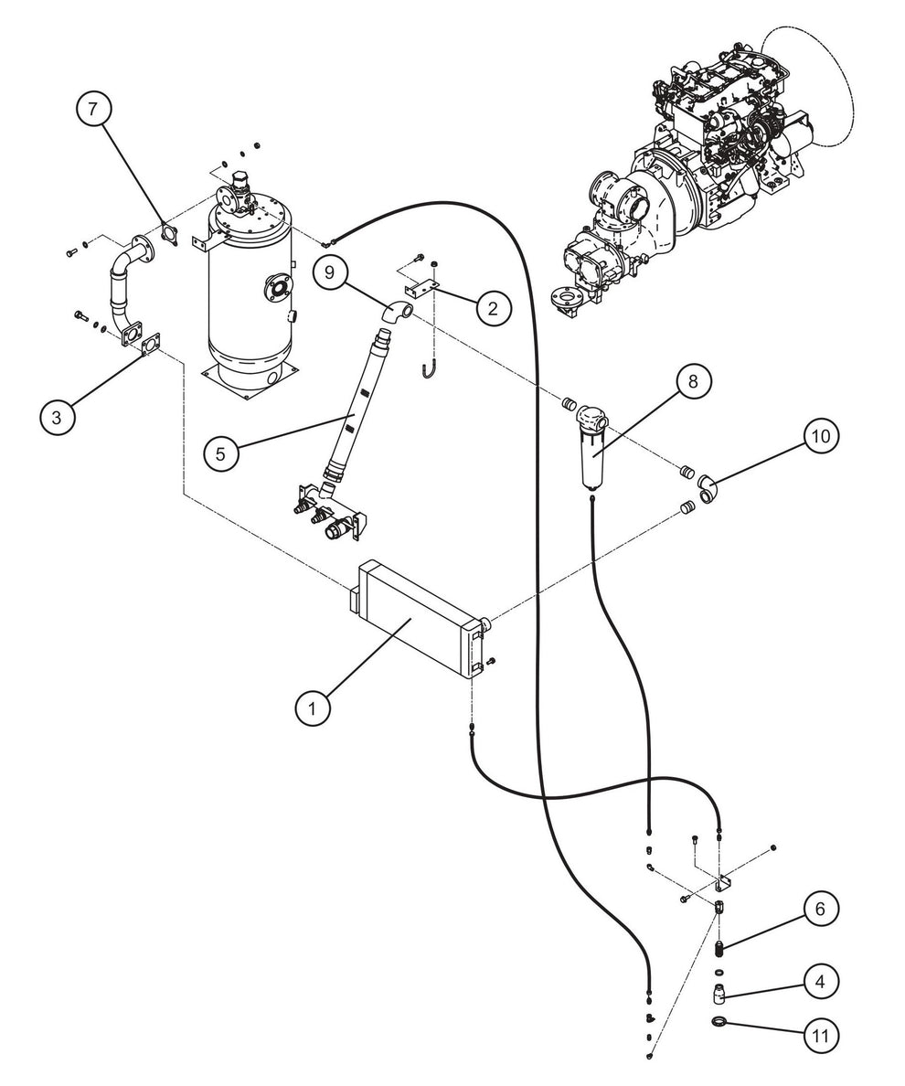Service Header with Aftercooler Assembly Parts for MAXI-AIR 400 T4F (20-000001 and UP) by Allmand