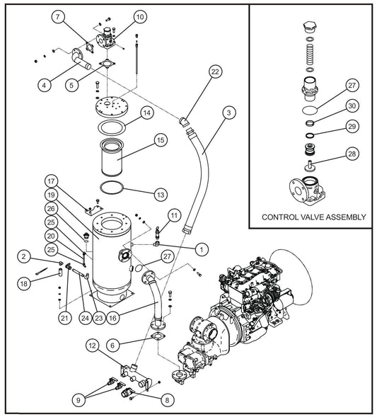 Separator and Receiver Group Assembly Parts for MAXI-AIR 400 T4F (20-000001 and UP) by Allmand