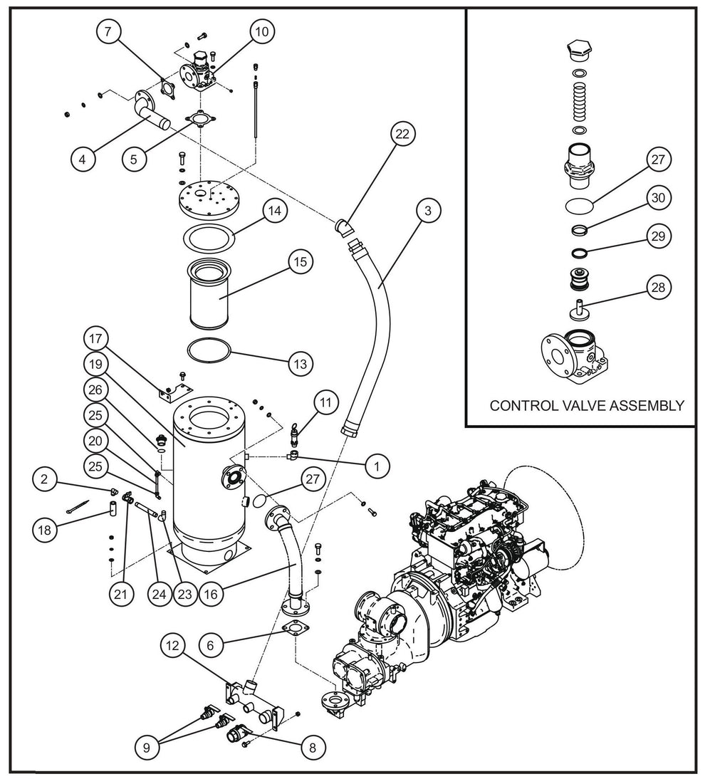 Separator and Receiver Group Assembly Parts for MAXI-AIR 400 T4F (20-000001 and UP) by Allmand