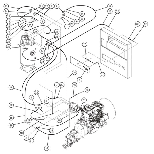 Air Lines Assembly Parts for MAXI-AIR 400 T4F (20-000001 and UP) by Allmand